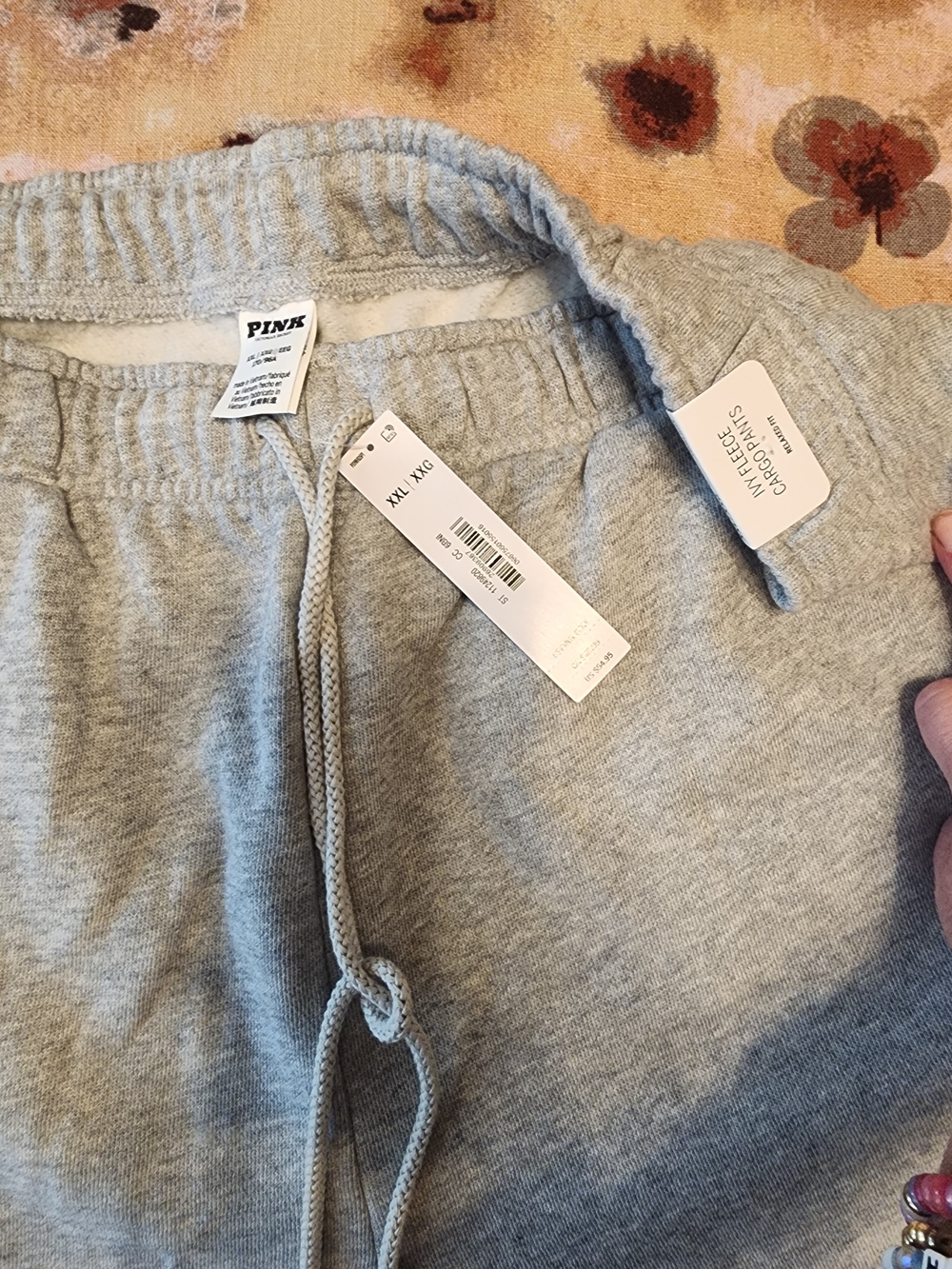 PINK Victoria's Secret Gray Knit Drawstring Cargo Sweatpants